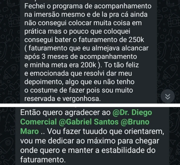Depoimento de transformação